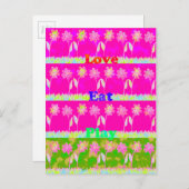 Schöne phantastische Flora Text Zitat Design Ankündigungspostkarte (Vorne/Hinten)