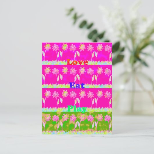 Schöne phantastische Flora Text Zitat Design Ankündigungspostkarte (Stehend Vorderseite)