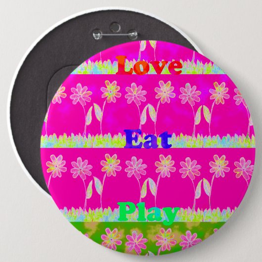 Schöne phantastische Flora Text Zitat Design Button (Vorne & Hinten)