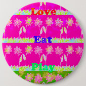 Schöne phantastische Flora Text Zitat Design Button (Vorderseite)