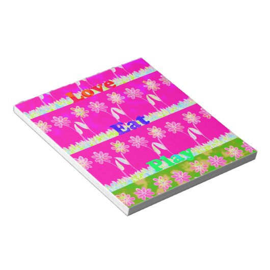 Schöne phantastische Flora Text Zitat Design Notizblock (angewinkelt)