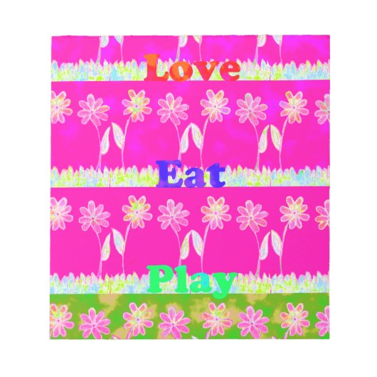 Schöne phantastische Flora Text Zitat Design Notizblock (Vorderseite)