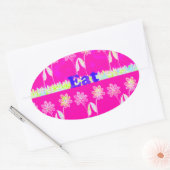 Schöne phantastische Flora Text Zitat Design Ovaler Aufkleber (Umschlag)