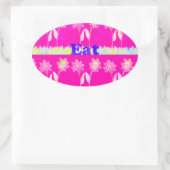 Schöne phantastische Flora Text Zitat Design Ovaler Aufkleber (Tasche)