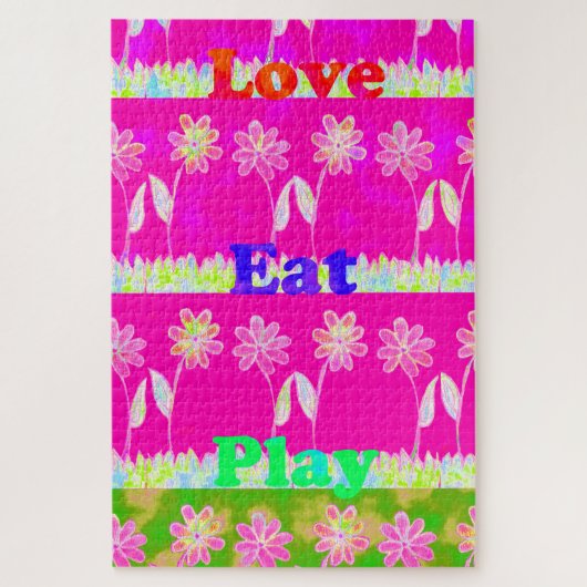 Schöne phantastische Flora Text Zitat Design Puzzle (Vertikal)