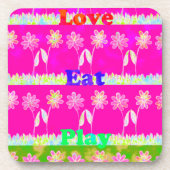 Schöne phantastische Flora Text Zitat Design Untersetzer (Vorderseite)