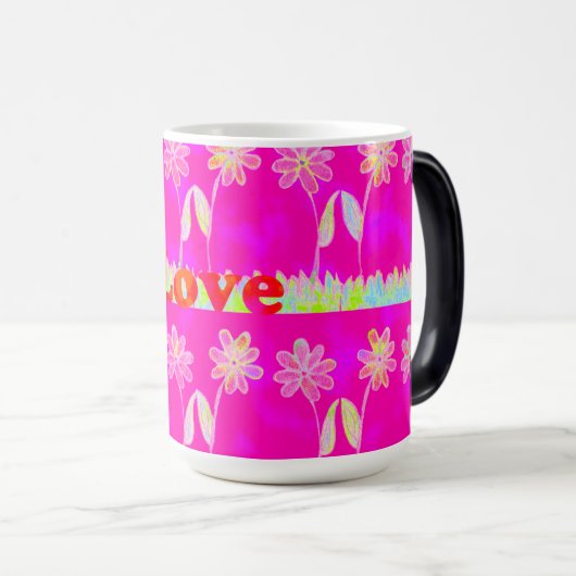 Schöne phantastische Flora Text Zitat Design Verwandlungstasse (VorderseiteRechts)