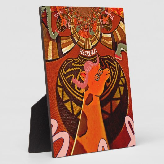 Schöne Phantastische Giraffe Liebe Safari Tiere Fotoplatte (Seite)