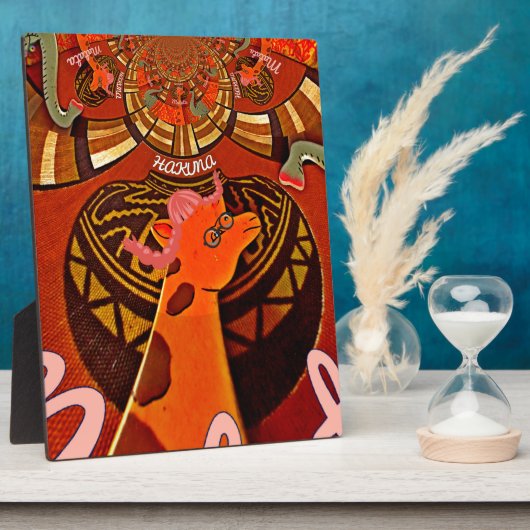 Schöne Phantastische Giraffe Liebe Safari Tiere Fotoplatte (Seite)