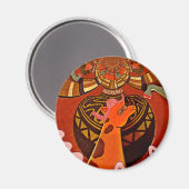 Schöne Phantastische Giraffe Liebe Safari Tiere Magnet (Vorderseite/Rückseite)