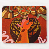 Schöne Phantastische Giraffe Liebe Safari Tiere Mousepad (Vorne)