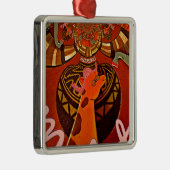 Schöne Phantastische Giraffe Liebe Safari Tiere Ornament Aus Metall (Rechts)