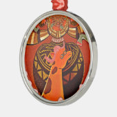 Schöne Phantastische Giraffe Liebe Safari Tiere Ornament Aus Metall (Links)