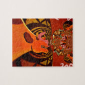 Schöne Phantastische Giraffe Liebe Safari Tiere Puzzle (Horizontal)