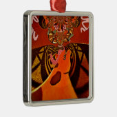 Schöne Phantastische Giraffe Liebe Safari Tiere Silbernes Ornament (Rechts)