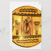 Schöne Phantastische Golden Red African Drummer Briefpapier (Vorne/Hinten)