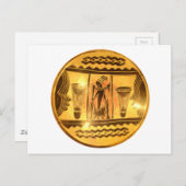 Schöne Phantastische Golden Red African Ethnic Art Postkarte (Vorne/Hinten)