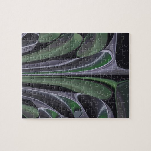 Schöne Phantastische Grüne Aurora Textur Design Puzzle (Horizontal)