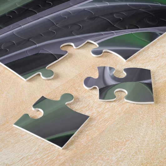 Schöne Phantastische Grüne Aurora Textur Design Puzzle (Seite)