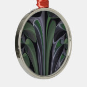 Schöne Phantastische Grüne Aurora Textur Design Silbernes Ornament (Rechts)