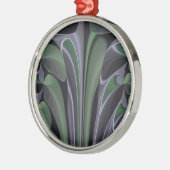 Schöne Phantastische Grüne Aurora Textur Design Silbernes Ornament (Links)