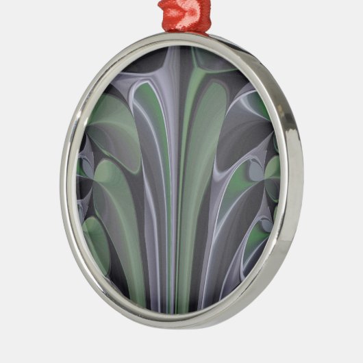 Schöne Phantastische Grüne Aurora Textur Design Silbernes Ornament (Links)