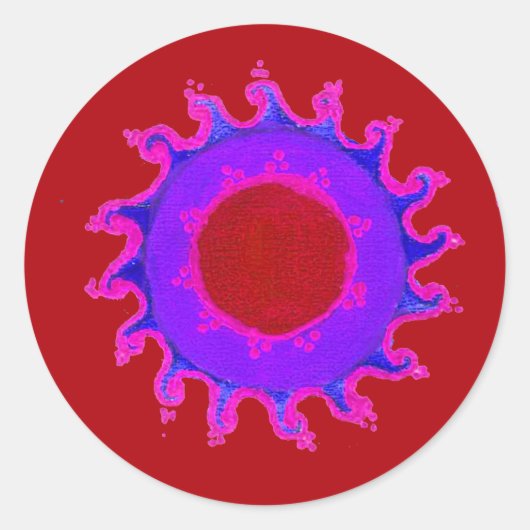 Schöne Phantastische indische Motif Mehndi Maroon Aufkleber (Vorderseite)