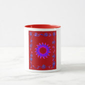 Schöne Phantastische indische Motif Mehndi Maroon Tasse (Zentrum)