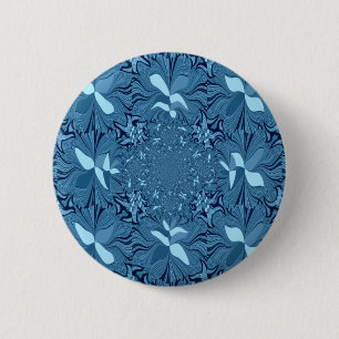 Schöne Phantastische Iridescent Blue Kaleidoskop K Button