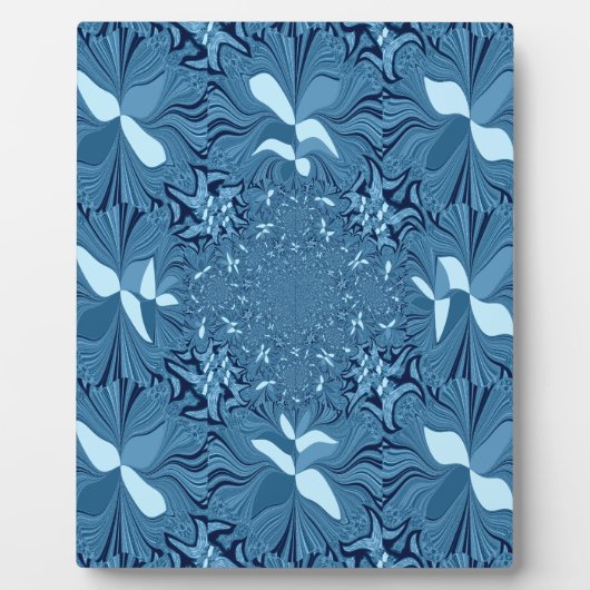 Schöne Phantastische Iridescent Blue Kaleidoskop K Fotoplatte (Vorderseite)