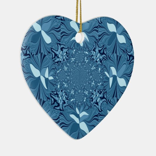 Schöne Phantastische Iridescent Blue Kaleidoskop K Keramikornament (Rechts)