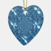 Schöne Phantastische Iridescent Blue Kaleidoskop K Keramikornament (Links)