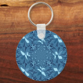 Schöne Phantastische Iridescent Blue Kaleidoskop K Schlüsselanhänger (Vorderseite)