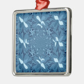 Schöne Phantastische Iridescent Blue Kaleidoskop K Silbernes Ornament (Links)