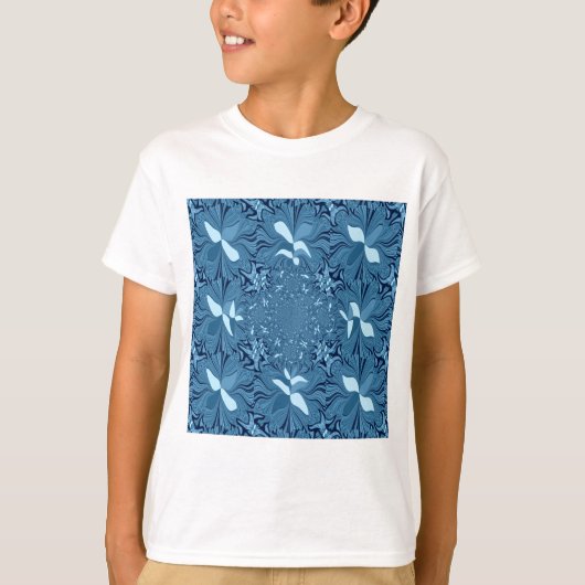 Schöne Phantastische Iridescent Blue Kaleidoskop K T-Shirt (Vorderseite)