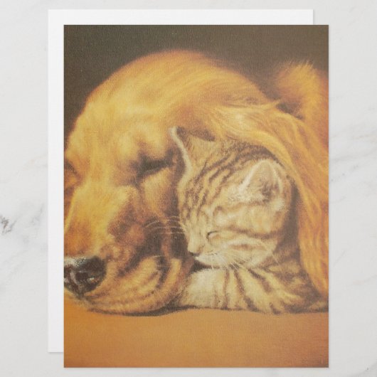 Schöne Phantastische Katze und Hund Cuddling Art P (Vorne/Hinten)