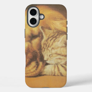 Schöne Phantastische Katze und Hund Cuddling Art P iPhone 16 Plus Hülle