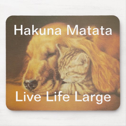 Schöne Phantastische Katze und Hund Cuddling Art P Mousepad (Vorne)