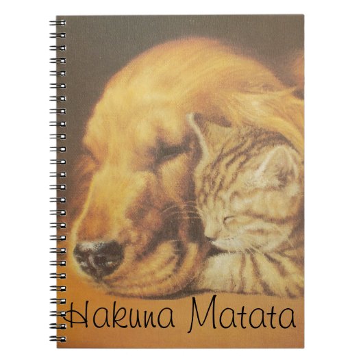 Schöne Phantastische Katze und Hund Cuddling Art P Notizblock (Vorderseite)