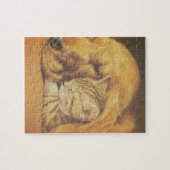 Schöne Phantastische Katze und Hund Cuddling Art P Puzzle (Horizontal)