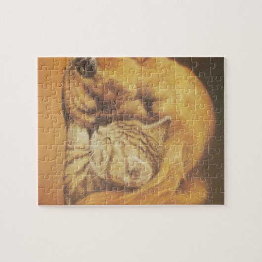 Schöne Phantastische Katze und Hund Cuddling Art P Puzzle (Horizontal)