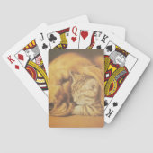 Schöne Phantastische Katze und Hund Cuddling Art P Spielkarten (Rückseite)