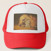 Schöne Phantastische Katze und Hund Cuddling Art P Truckerkappe (Vorderseite)