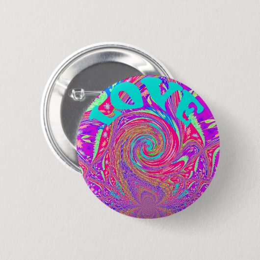 Schöne Phantastische Liebe Whirlpool Text Art Prin Button (Vorne & Hinten)