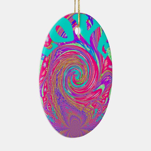 Schöne Phantastische Liebe Whirlpool Text Art Prin Keramik Ornament (Rechts)