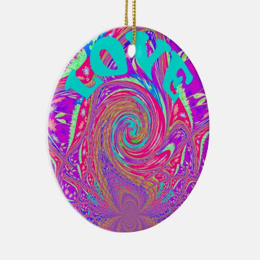 Schöne Phantastische Liebe Whirlpool Text Art Prin Keramikornament (Rechts)