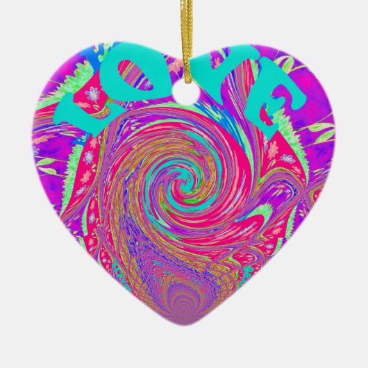 Schöne Phantastische Liebe Whirlpool Text Art Prin Keramikornament (Vorne)