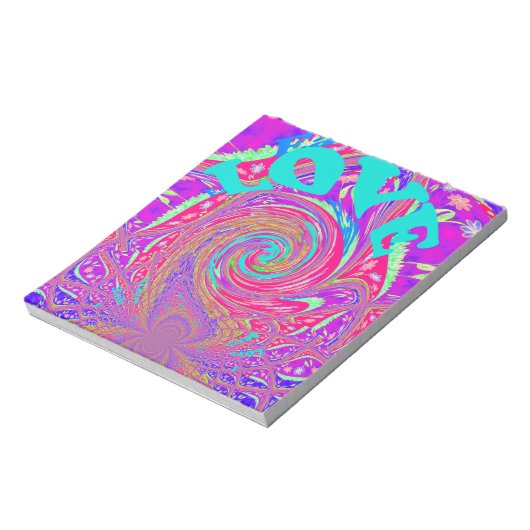 Schöne Phantastische Liebe Whirlpool Text Art Prin Notizblock (Rotiert)