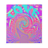 Schöne Phantastische Liebe Whirlpool Text Art Prin Notizblock (Vorderseite)