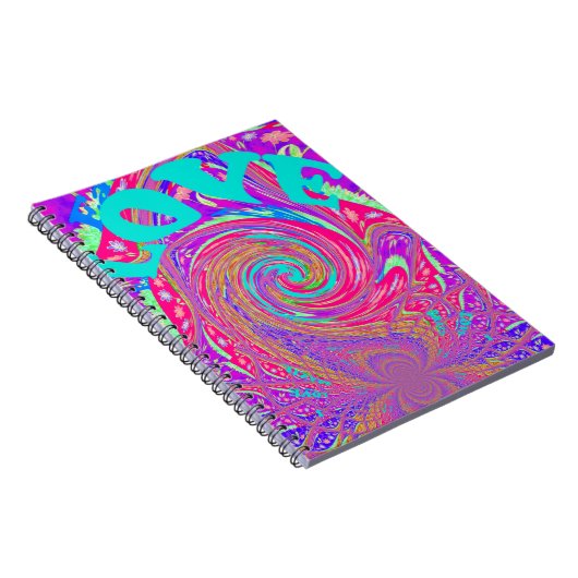 Schöne Phantastische Liebe Whirlpool Text Art Prin Notizblock (Rechte Seite)